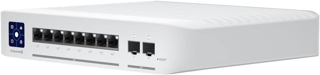 UBIQUITI USW-ENTERPRISE-8-POE UNIFI SWITCH 8x 2,5GB/S RJ45 POE+, 2x 10GB/S SFP+, TOUCHSCREEN, TOTAL 120W