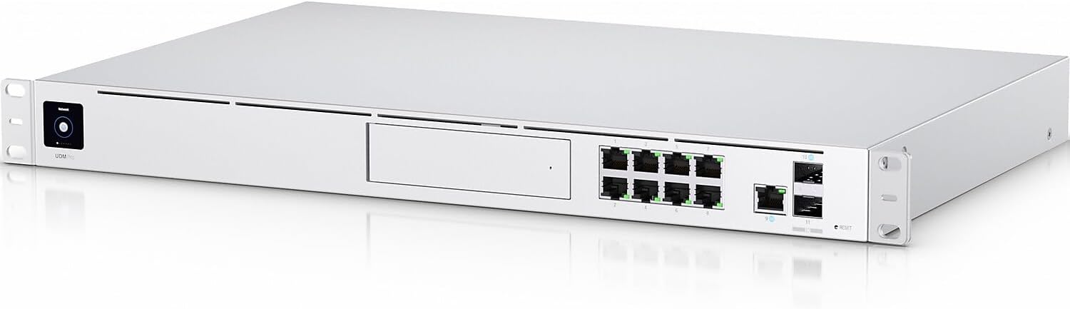 UBIQUITI UDM-PRO UNIFI DREAM MACHINE 8-PORT SWITCH, 1U RACKMOUNT MULTI-APPLICATION SYSTEM WITH 3,5" HDD EXPANSION, DUAL WAN (10G SFP+ AND 1G RJ45)
