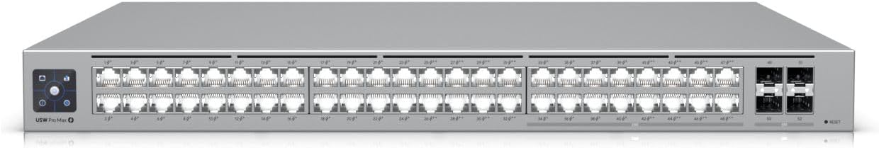 UBIQUITI USW-PRO-MAX-48-POE-EU UNIFI 48 PORT MULTI-GIGABIT POE++ SWITCH, WITH LAYER3 FEATURES AND ETHERLIGHTING