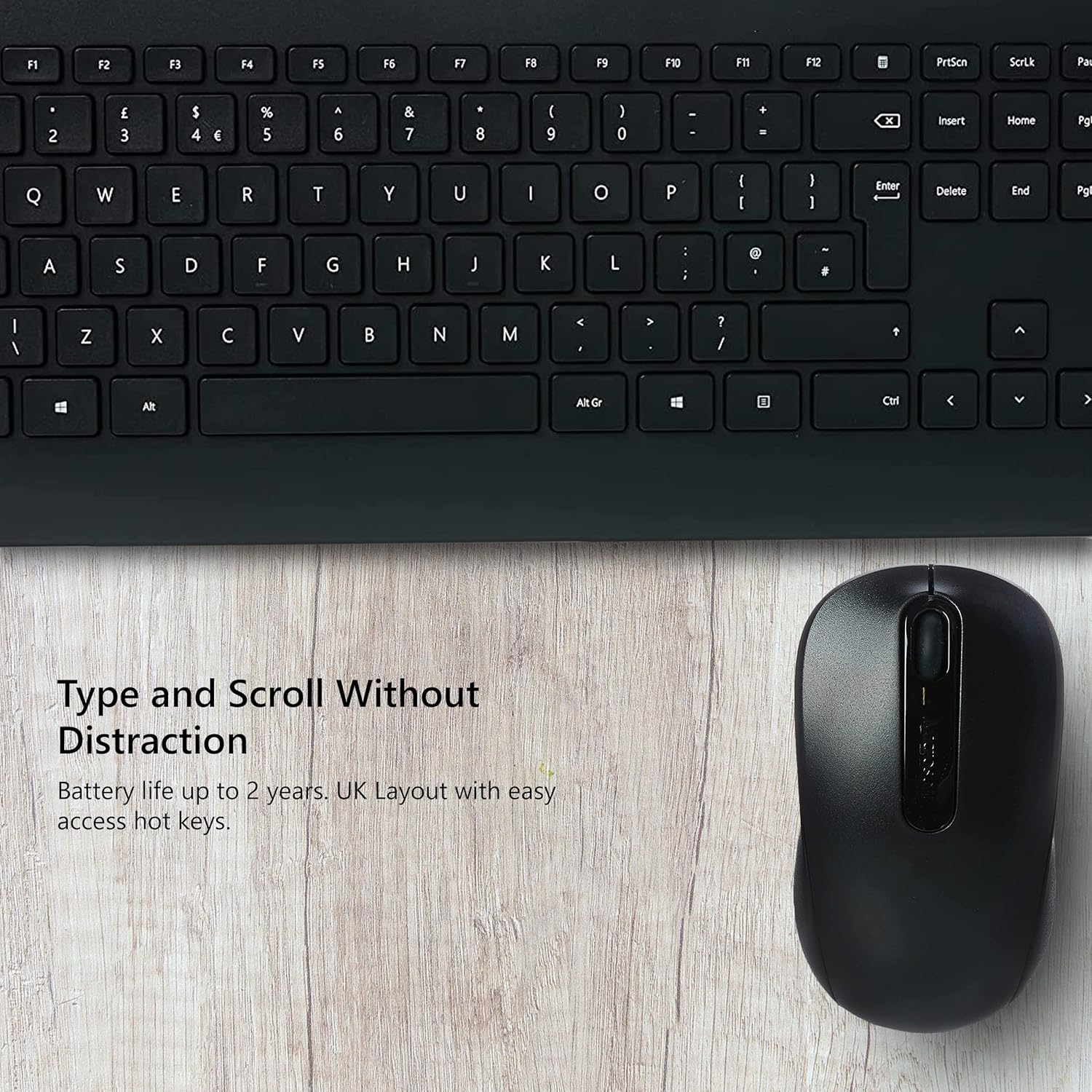 Microsoft Wireless Keyboard & Mouse, Desktop 900 Keyboard with USB for Windows or Mac Computers, Black