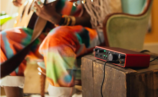 Focusrite Scarlett 2i2 4th Gen USB Audio Interface for Recording, Songwriting, Streaming and Podcasting — High-Fidelity, Studio Quality Recording, and All the Software You Need to Record