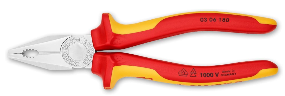 KNIPEX Electro Set, 3 Parts, 160 to 200 mm, VDE, Equipment for on the Move, Pliers Set, Tool Set, 00 20 12