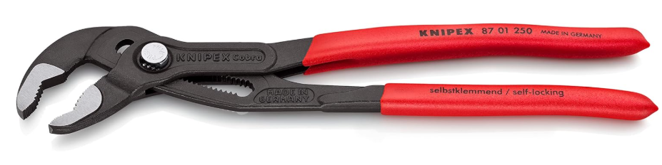KNIPEX Cobra Set Water Pump Pliers Set, 3 Parts, 150 to 300 mm, Self-Locking Effect, Tool Set, Pipe Wrench Set, 00 20 09 V02
