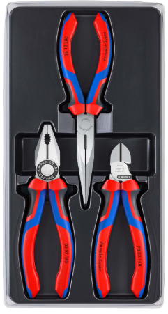 KNIPEX Assembly Set, 3 Parts, 160 to 200 mm, Equipment for on the Move, Pliers Set, Tool Set, 00 20 11