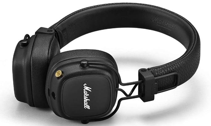 Marshall Major IV On Ear Bluetooth Headphones, Wireless Earphones, Foldable, 80+ Hours Wireless playtime- Black
