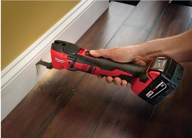 Milwaukee 4933446203 M18 18V Lithium Ion Cordless 18,000 OPM Orbiting Multi Tool with Woodcutting Blades and Sanding Pad with Sheets Included (Battery Not Included, Power Tool Only)
