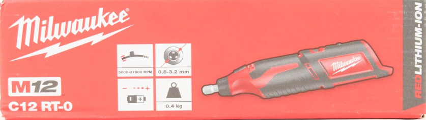 Milwaukee C12RT-0 M12 Naked Compact Rotary Tool without Batteries/ Charger, Black and Red