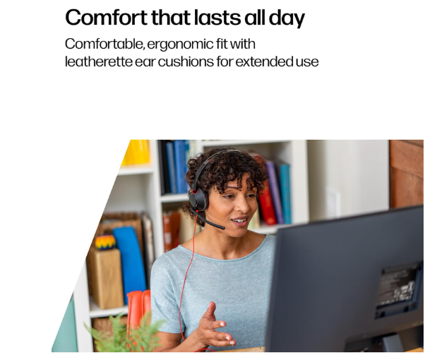 Poly Blackwire 5220 Wired Headset - Flexible Noise-Canceling Boom Mic - Ergonomic Design - Connect to PC/Mac, Mobile via USB-C, USB-A, or 3.5 mm - Works w/Teams, Zoom