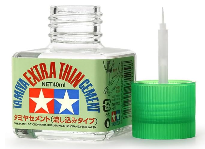 Tamiya Extra Thin Liquid Cement Glue with Applicator Brush - 40ml Bottle - 87038