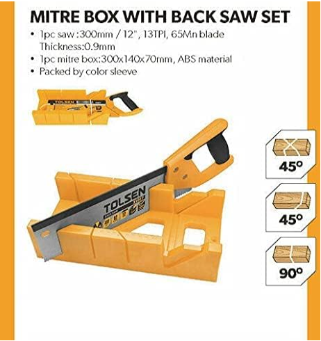 Tolsen Mitre Box & Fine Tenon Saw 300mm 12"